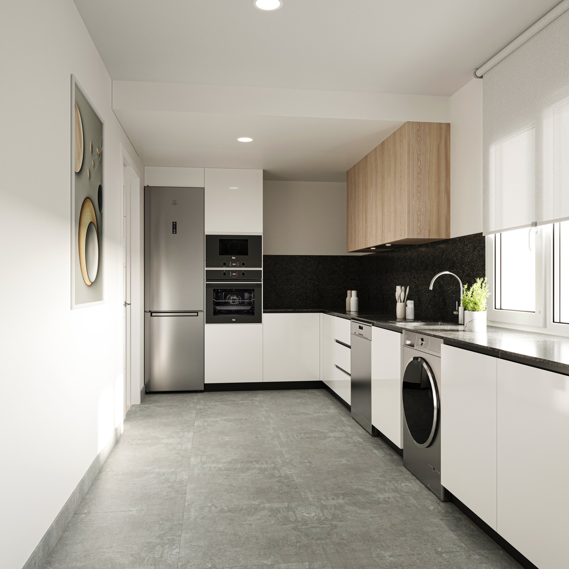 Cocina · acabado gris