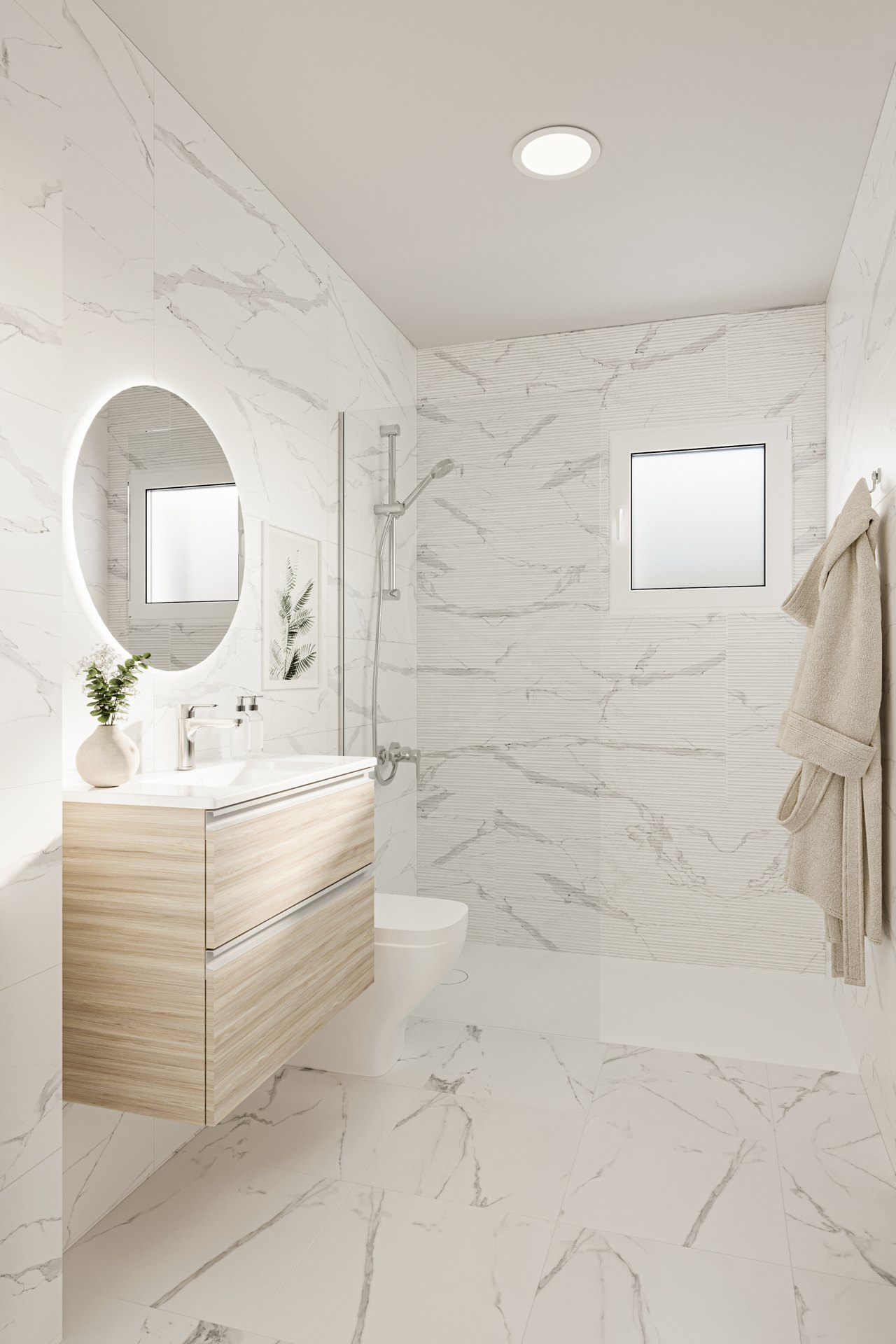 Baño principal · acabado claro